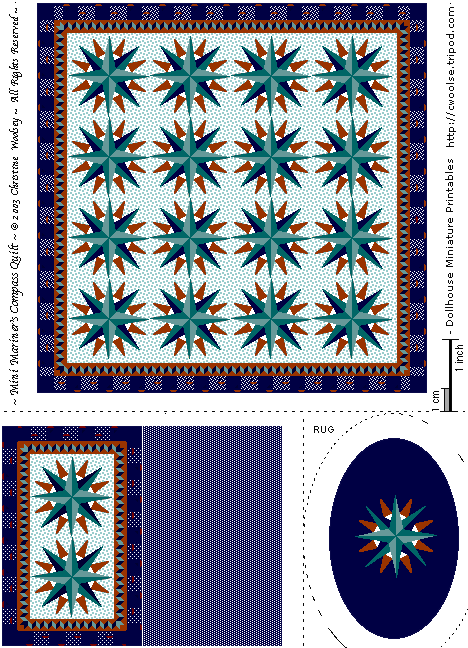 printable gif -miniature mariners compass quilt